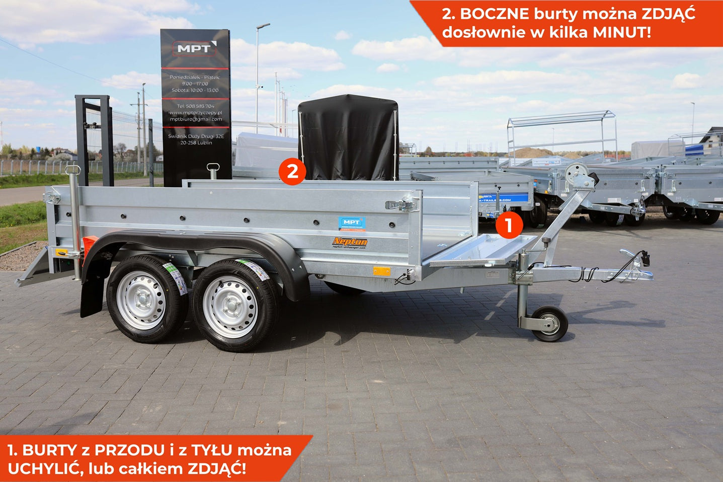 Przyczepka dwuosiowa NEPTUN N7-253 2 HOBBY 253x150x40 cm