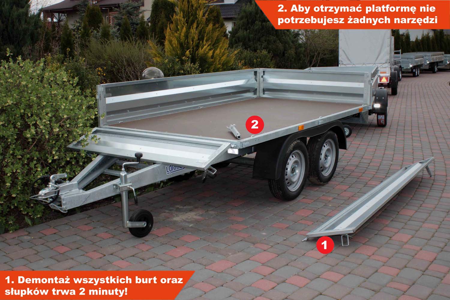 Przyczepa Lorries PB75-2614/2 261x131x35 cm