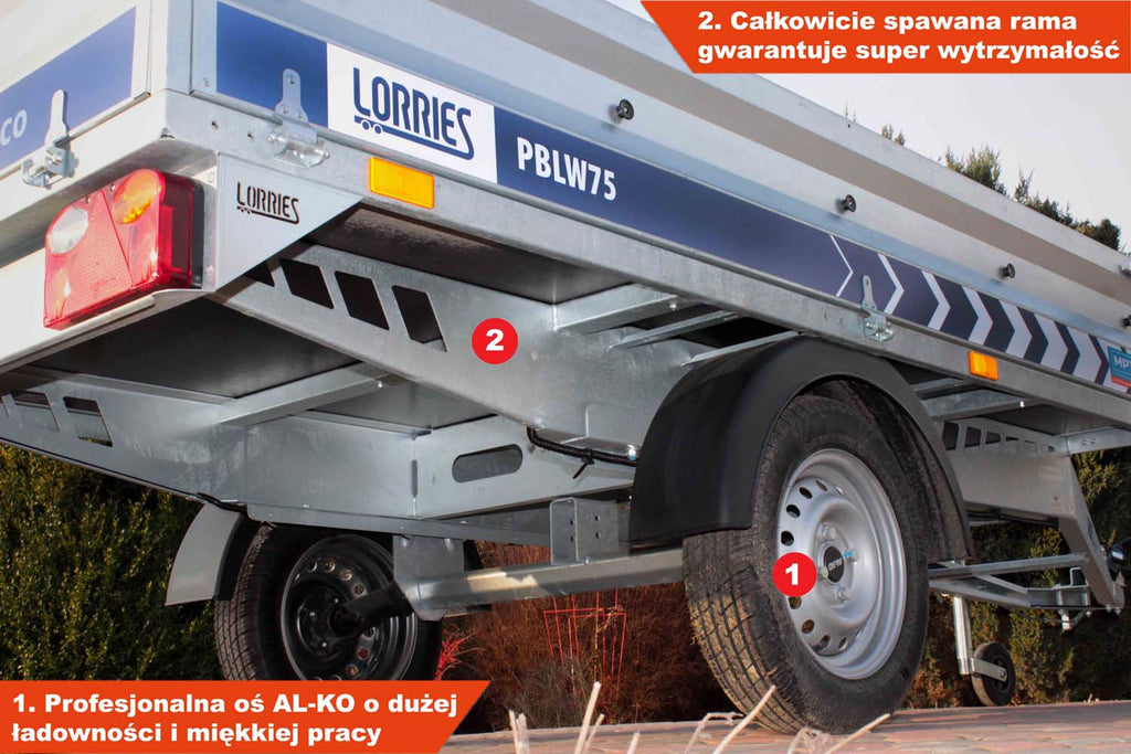 Przyczepa Lorries PBLW75 261 x 131 x 35 cm