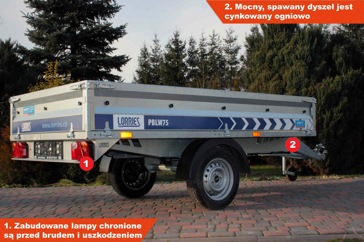 Przyczepa Lorries PBLW75 261 x 131 x 35 cm