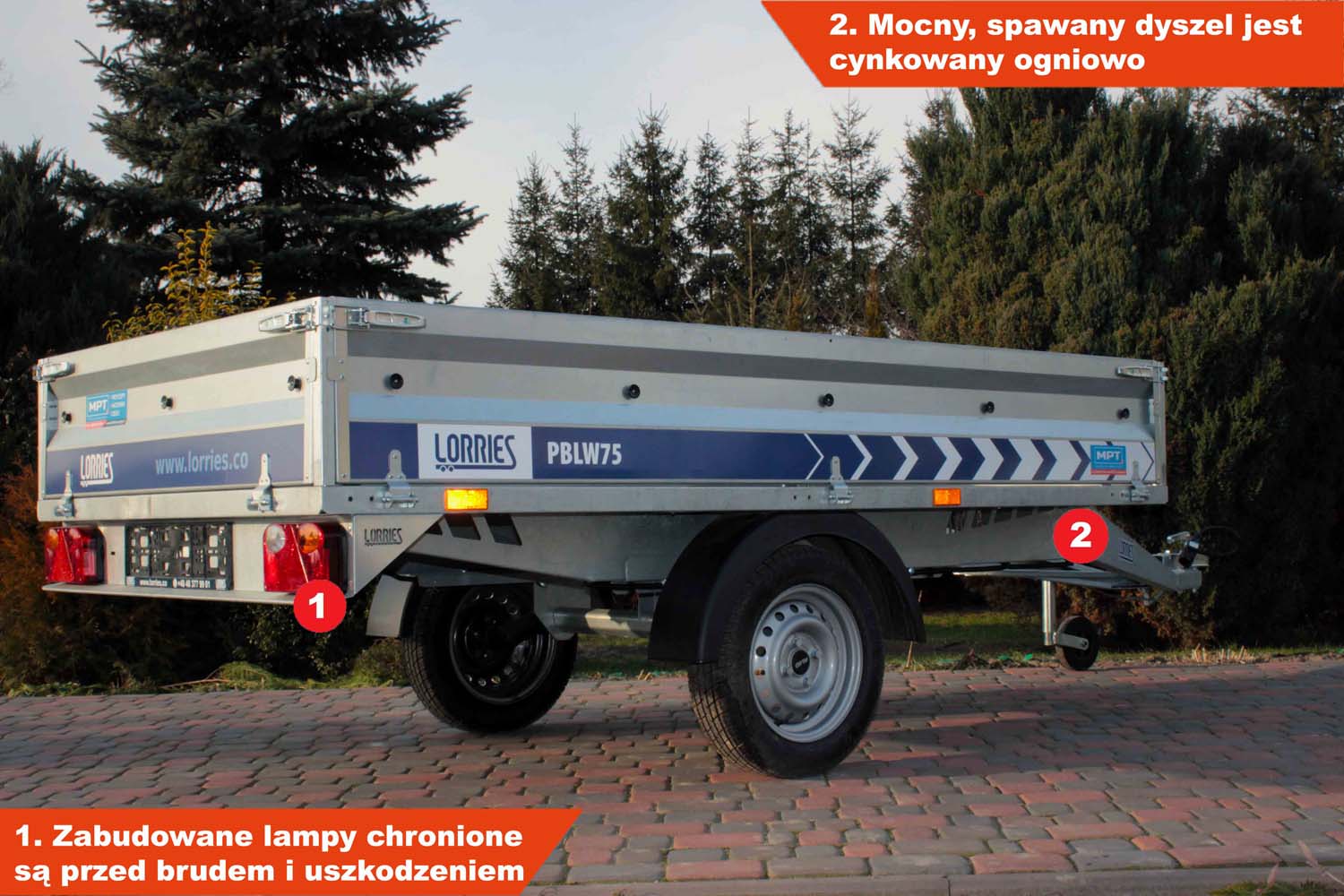 Przyczepa Lorries PBLW75 261 x 131 x 35 cm