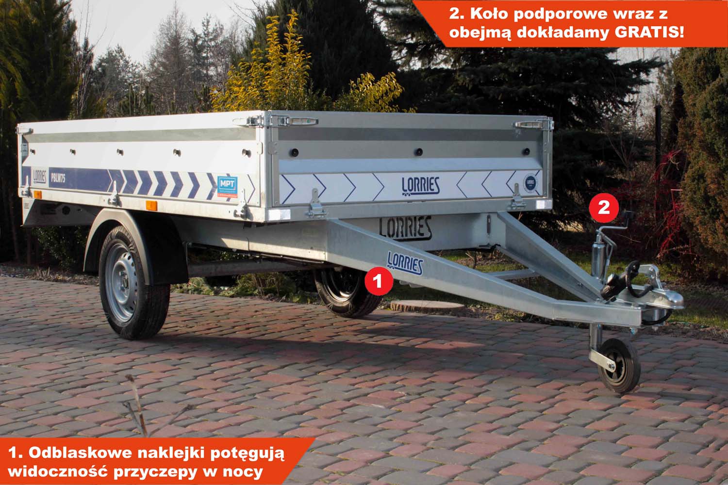 Przyczepa Lorries PBLW75 261 x 131 x 35 cm