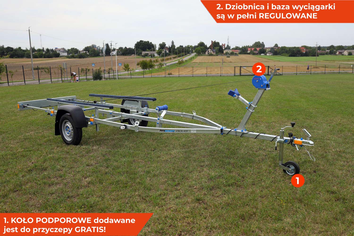 Przyczepka pod łódź, ponton Faro Aqua 520 cm pod łódkę 3-5,2 m na ślizgach