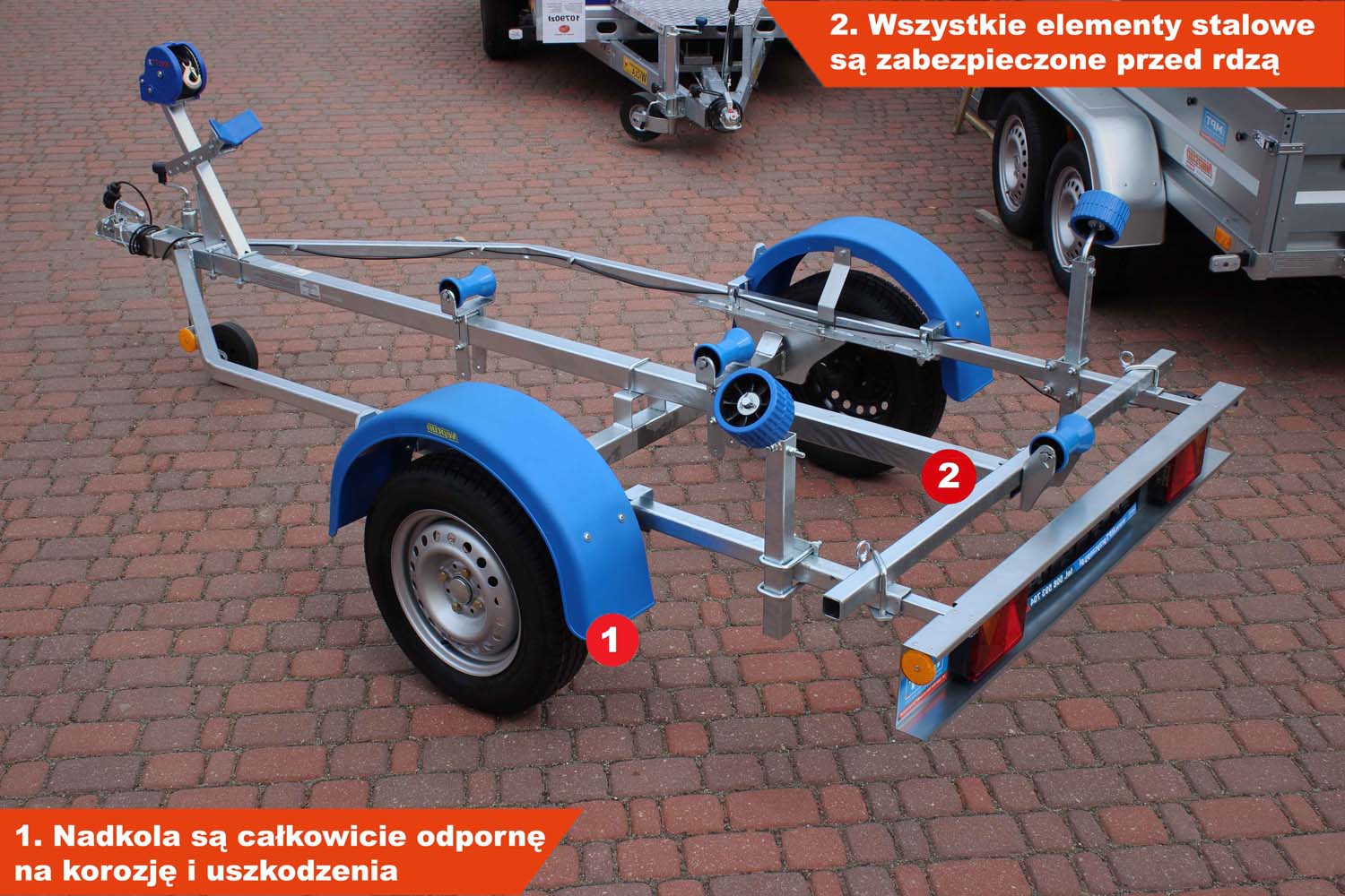 Przyczepka pod łódkę Neptun N7-12 navy 250-400×94-150 cm GN195