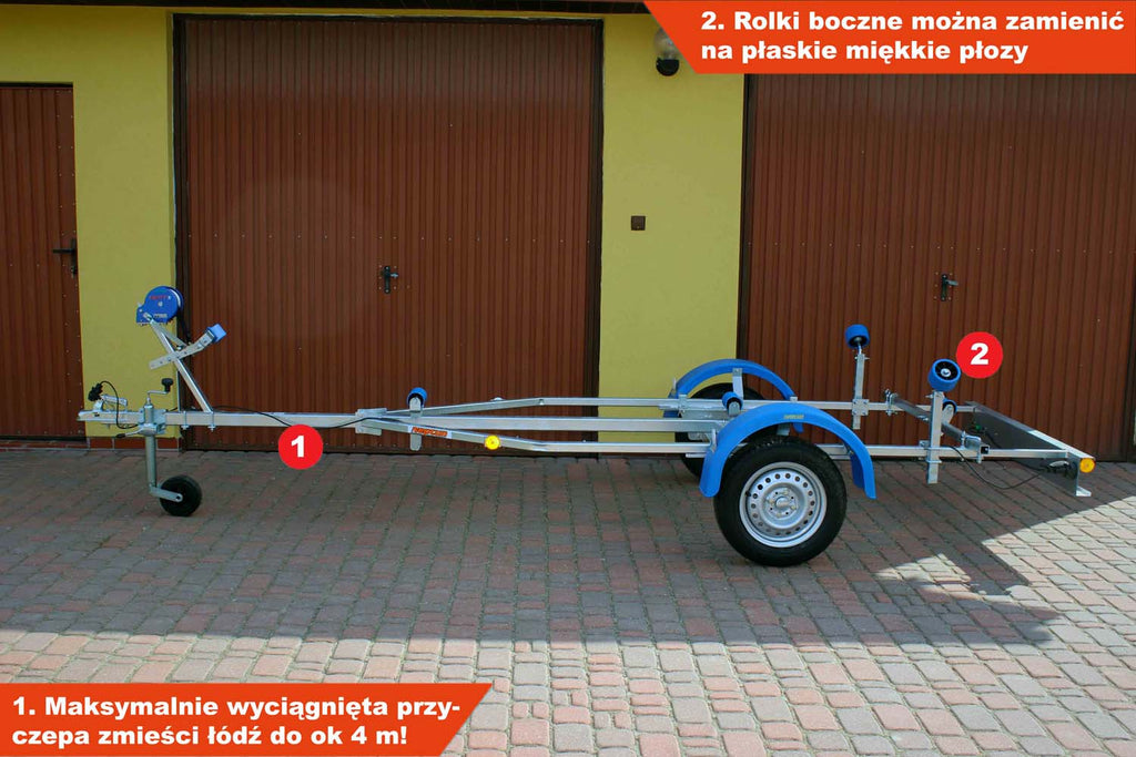 Przyczepka pod łódkę Neptun N7-12 navy 250-400×94-150 cm GN195