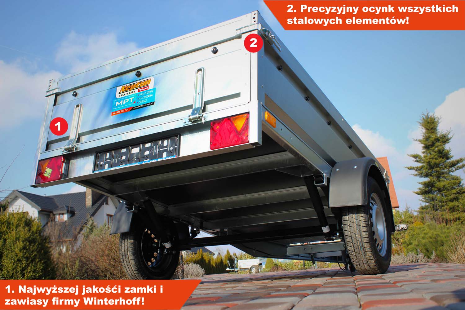 Przyczepka Neptun N7-236 prr 236x129x45 cm Resory GN180