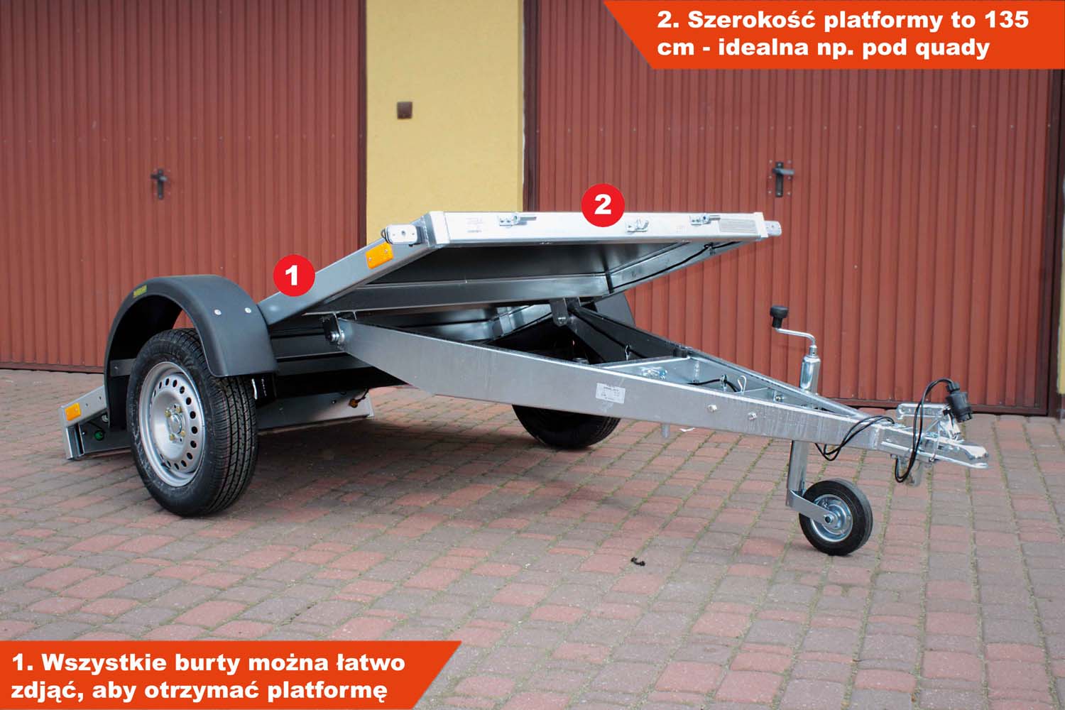 Przyczepka Neptun N7-236 prr 236x129x45 cm Resory GN180