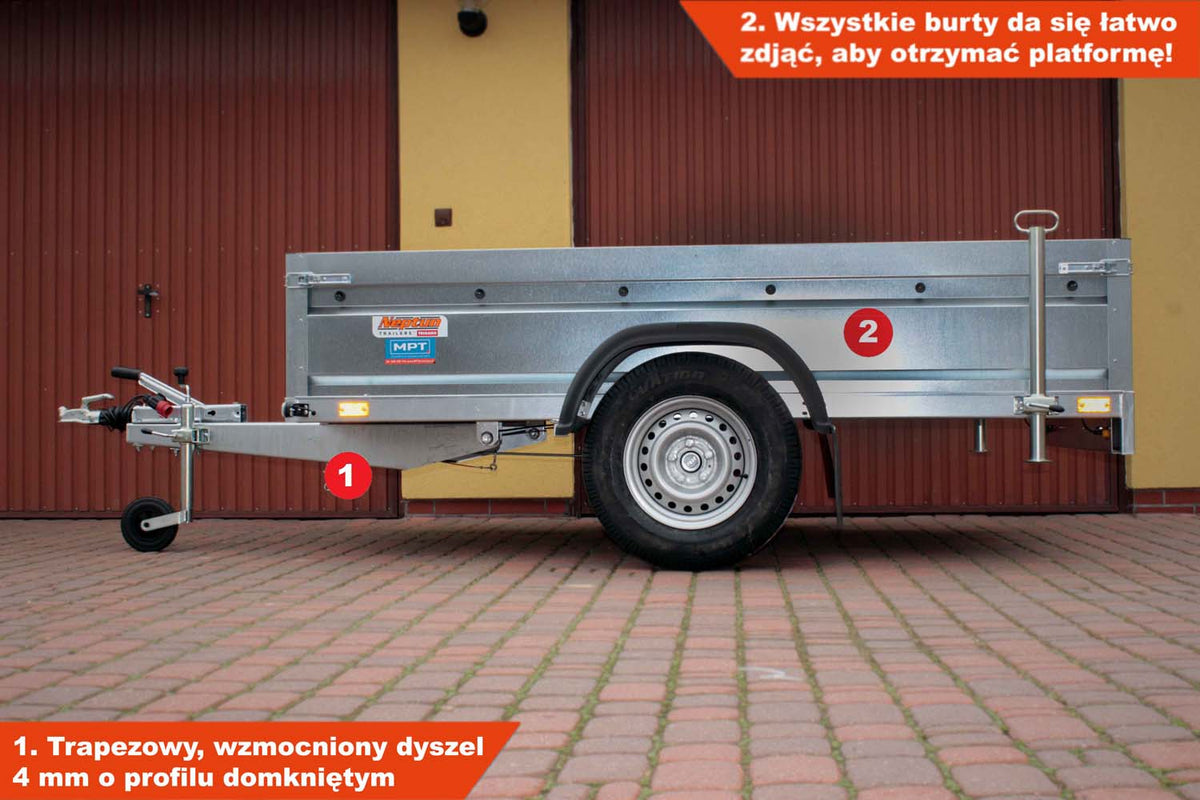 Przyczepka Neptun N16-236 pro 236x129x45 cm Hamowana GN133