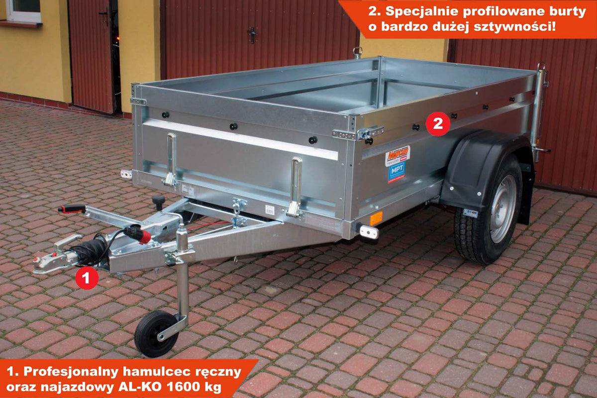 Przyczepka Neptun N16-253 pro 253x129x45 cm Hamowana