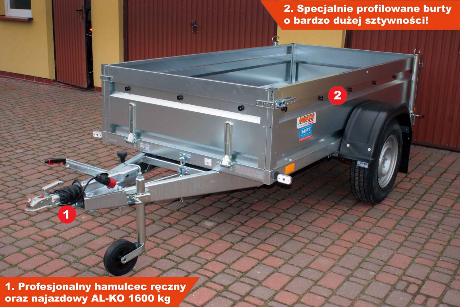 Przyczepka Neptun N16-253 pro 253x129x45 cm Hamowana