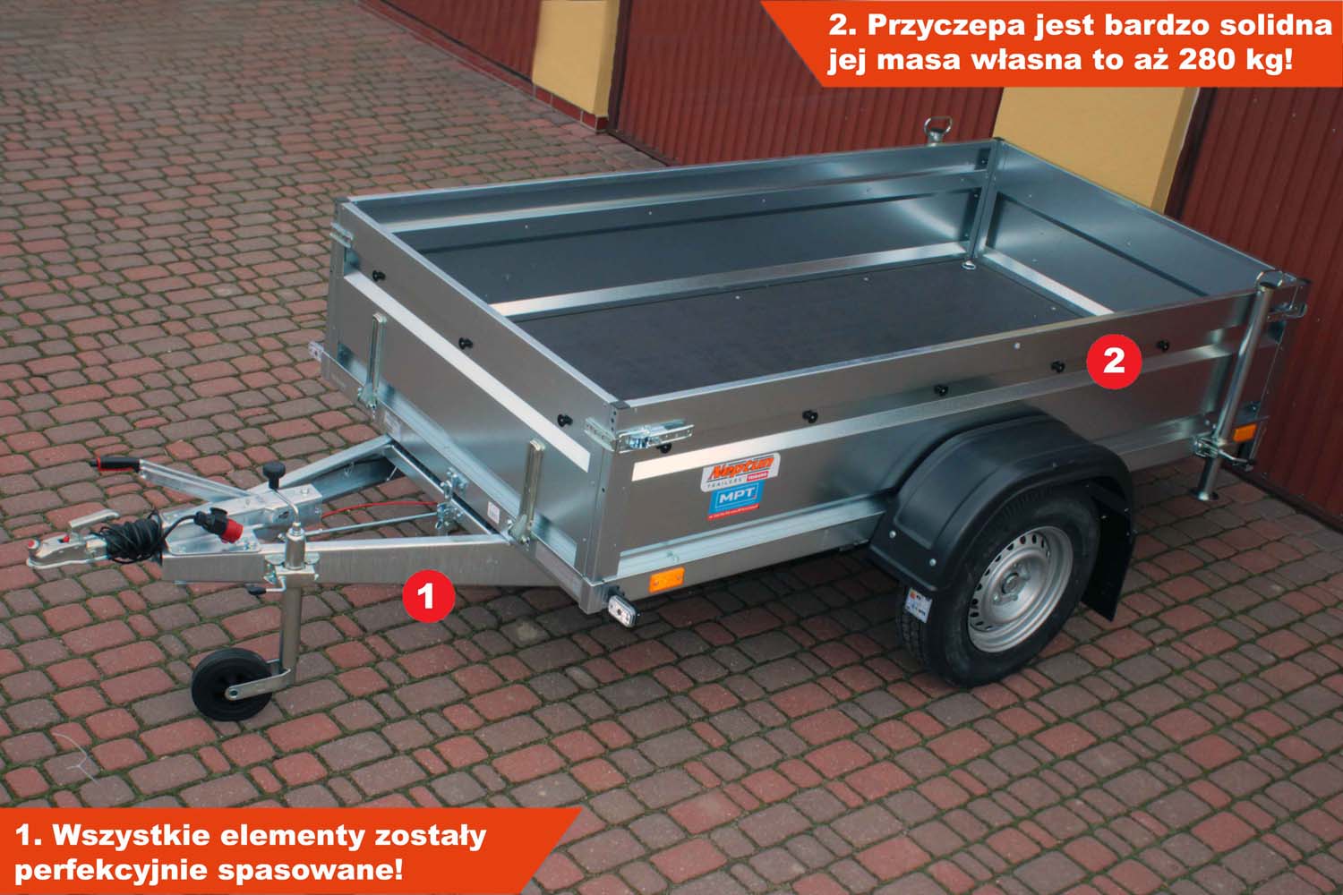 Przyczepka Neptun N16-253 pro 253x129x45 cm Hamowana