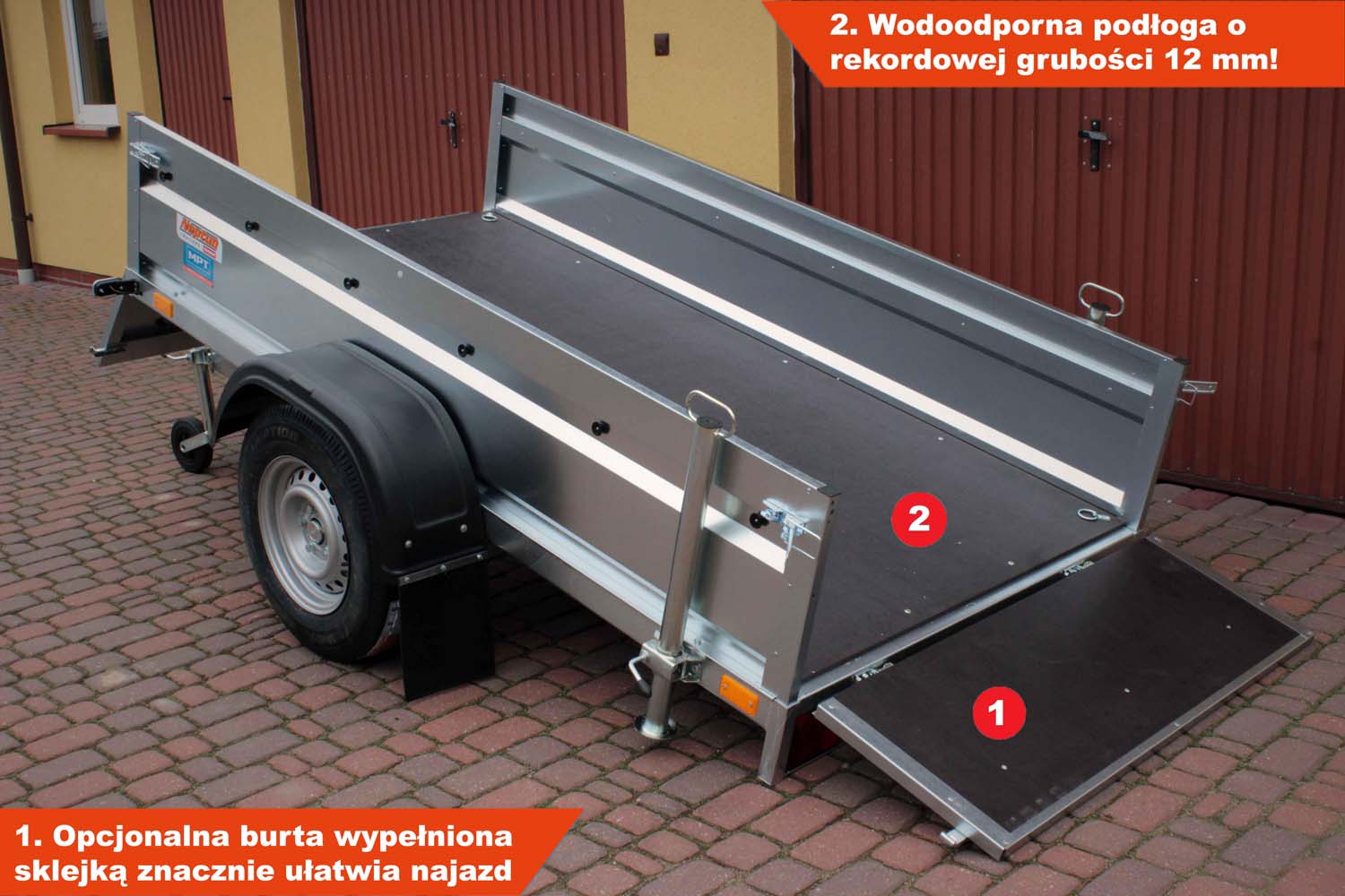 Przyczepka Neptun N16-253 pro 253x129x45 cm Hamowana