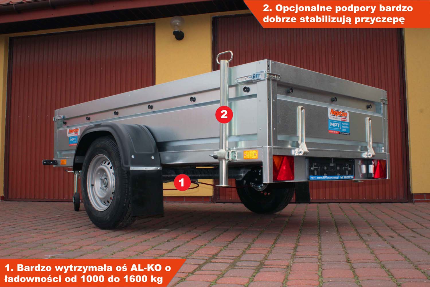 Przyczepka Neptun N16-253 pro 253x129x45 cm Hamowana