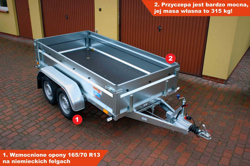 Przyczepka Neptun N13-263 2 pro 263x129x45 cm Hamowana GN204