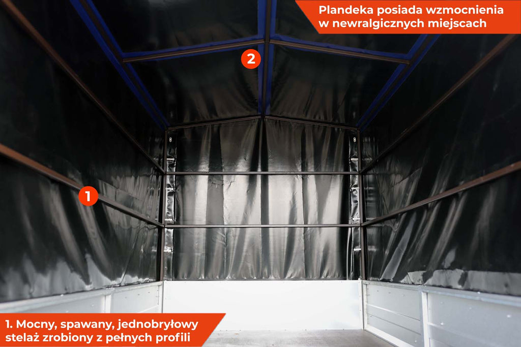 Rydwan EURO A-750/E3 265x145x35 cm z Plandeką 120 cm