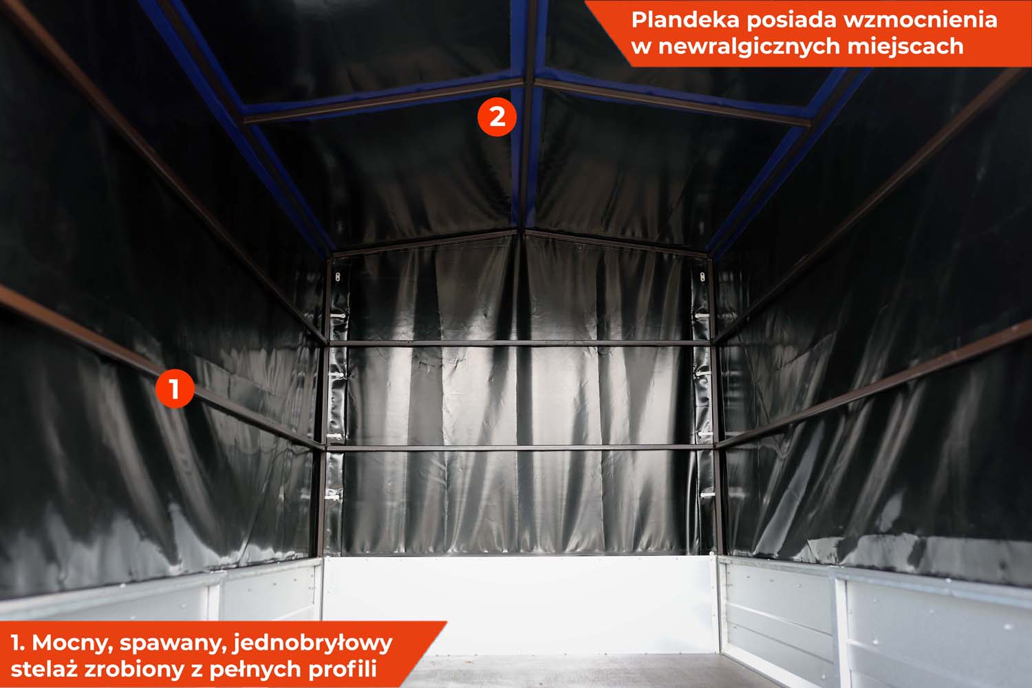 Rydwan EURO A-750/E3 265x145x35 cm z Plandeką 120 cm