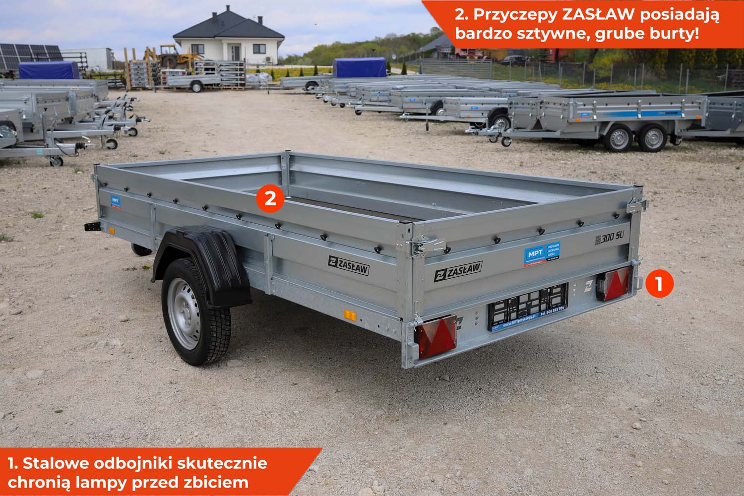 Przyczepa samochodowa Zasław 300SUD 300x150x35 cm Wzmocniona